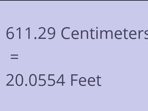 611.29 CM TO FEET