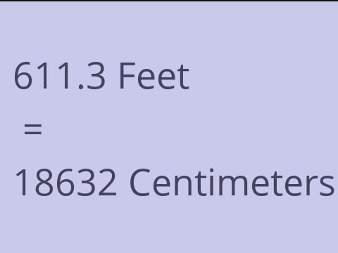 611.3 FEET TO CM