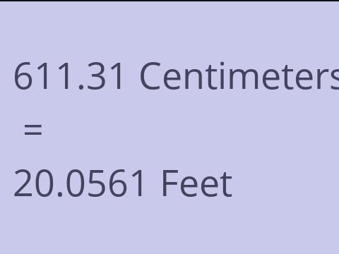 611.31 CM TO FEET