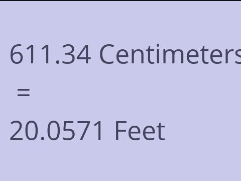 611.34 CM TO FEET