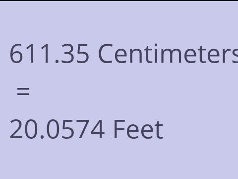 611.35 CM TO FEET