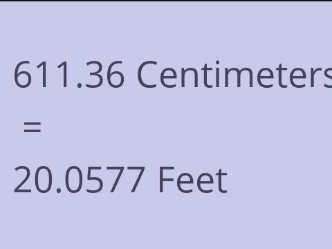 611.36 CM TO FEET