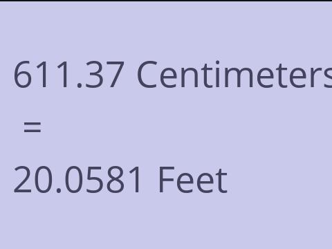 611.37 CM TO FEET