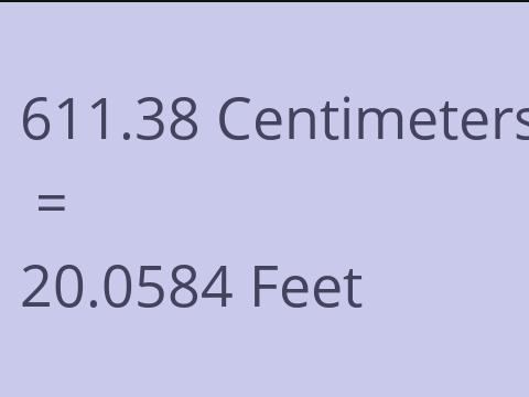 611.38 CM TO FEET