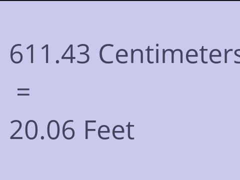 611.43 CM TO FEET