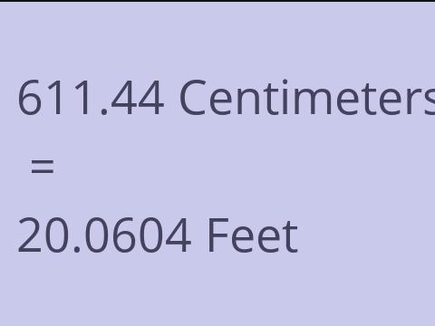 611.44 CM TO FEET