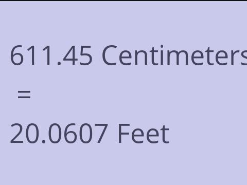 611.45 CM TO FEET