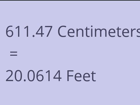 611.47 CM TO FEET