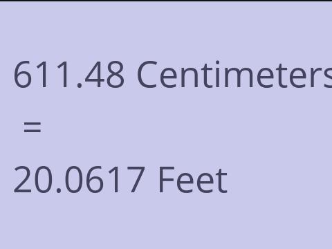 611.48 CM TO FEET