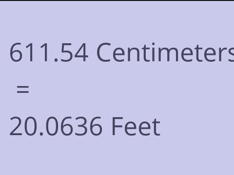 611.54 CM TO FEET