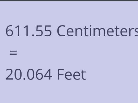 611.55 CM TO FEET