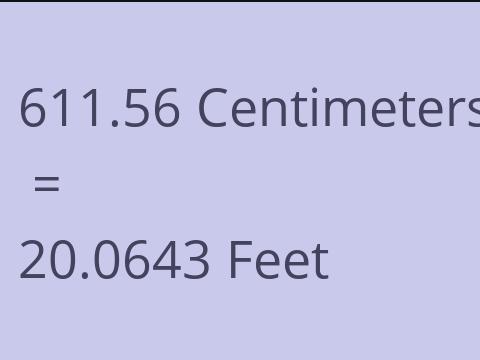 611.56 CM TO FEET