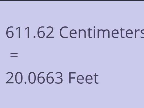 611.62 CM TO FEET