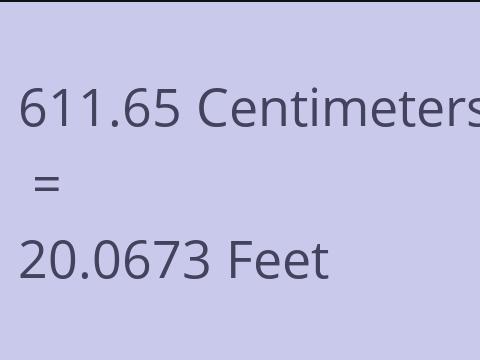 611.65 CM TO FEET