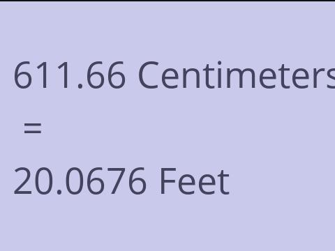 611.66 CM TO FEET