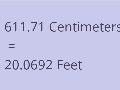 611.71 CM TO FEET