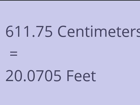 611.75 CM TO FEET