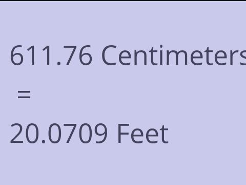 611.76 CM TO FEET