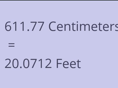 611.77 CM TO FEET