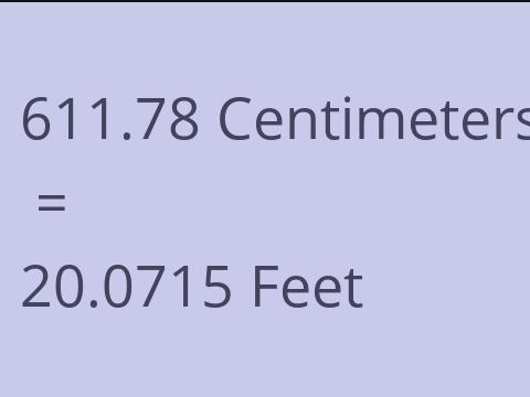 611.78 CM TO FEET