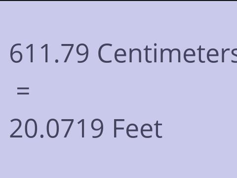 611.79 CM TO FEET