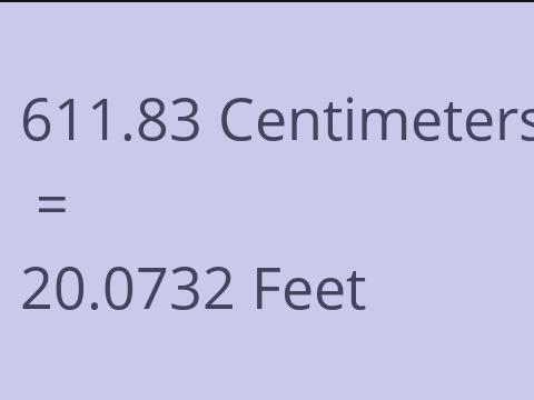 611.83 CM TO FEET