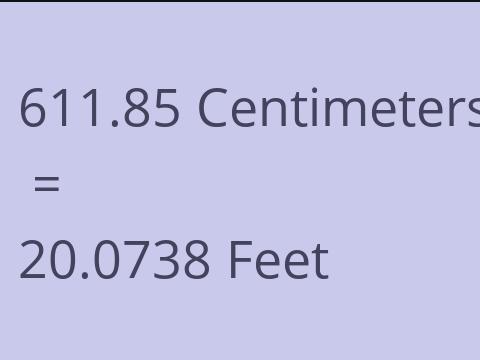 611.85 CM TO FEET