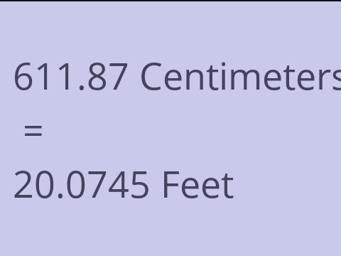 611.87 CM TO FEET