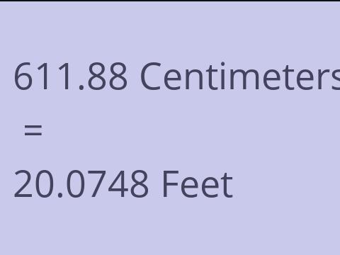 611.88 CM TO FEET