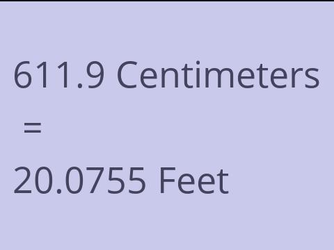 611.9 CM TO FEET