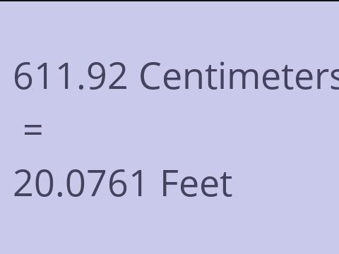 611.92 CM TO FEET