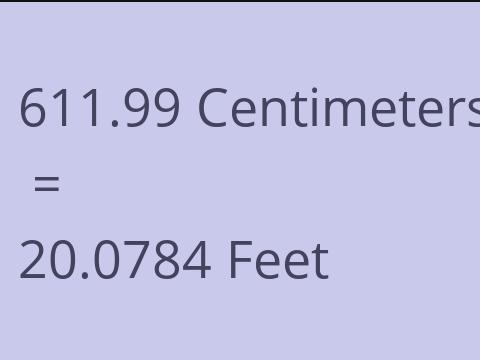 611.99 CM TO FEET