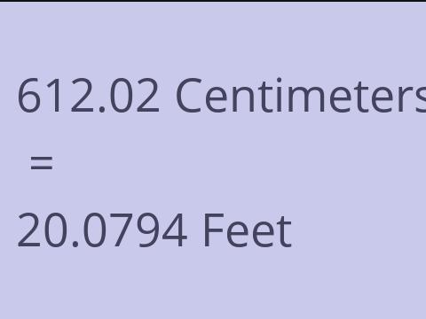 612.02 CM TO FEET