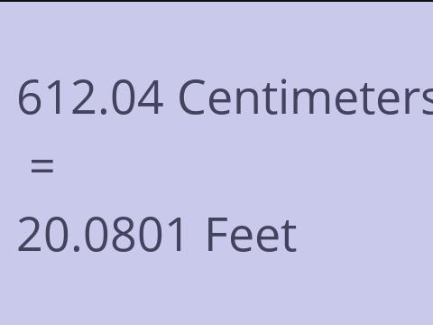 612.04 CM TO FEET