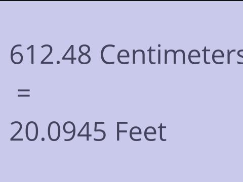 612.48 CM TO FEET