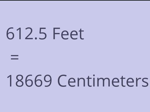 612.5 FEET TO CM