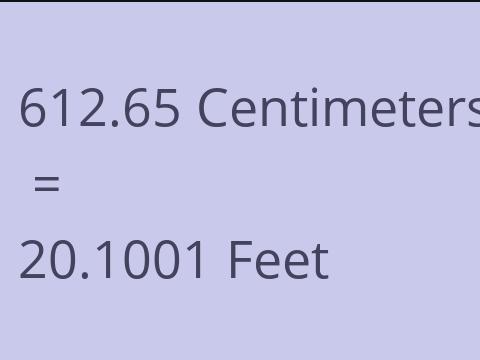 612.65 CM TO FEET