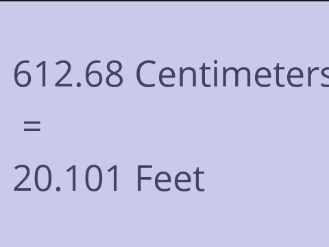 612.68 CM TO FEET