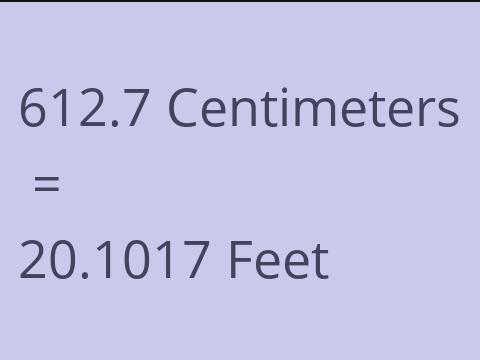 612.7 CM TO FEET