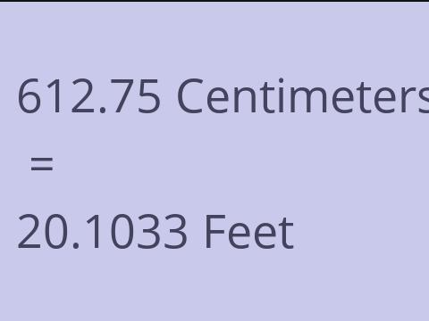 612.75 CM TO FEET