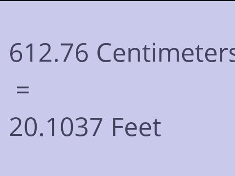 612.76 CM TO FEET