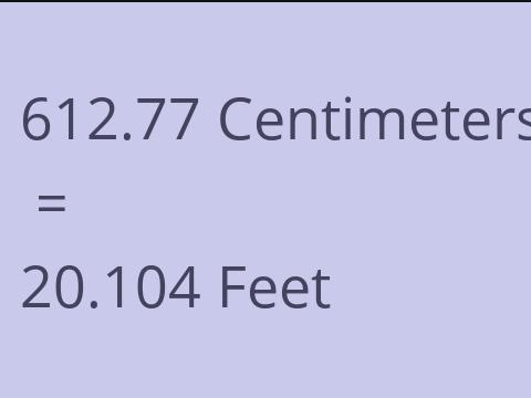 612.77 CM TO FEET