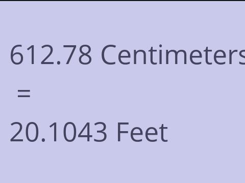 612.78 CM TO FEET