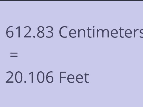 612.83 CM TO FEET