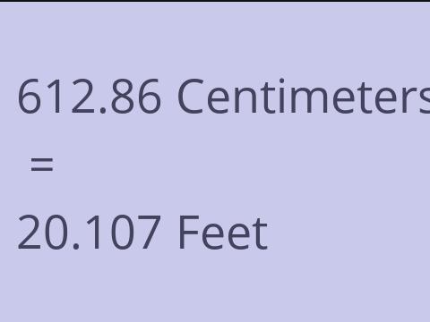 612.86 CM TO FEET