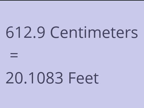 612.9 CM TO FEET