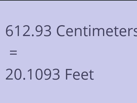 612.93 CM TO FEET