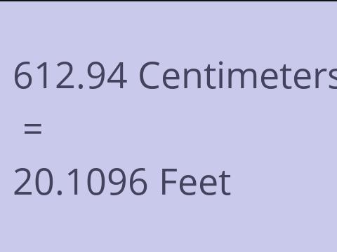 612.94 CM TO FEET