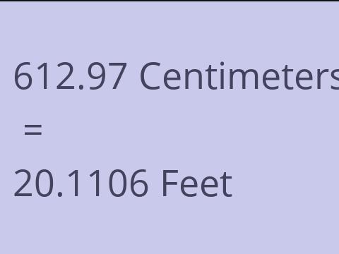 612.97 CM TO FEET