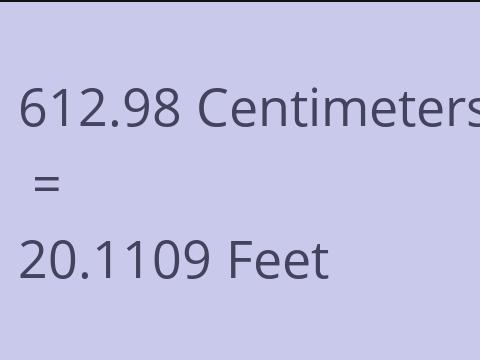 612.98 CM TO FEET